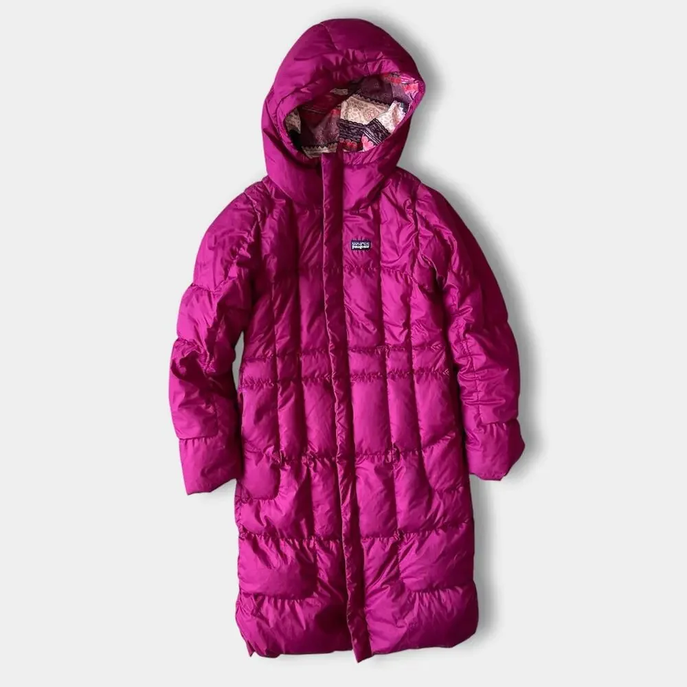 Patagonia Girls Down Winter Coat Long Parka M 10